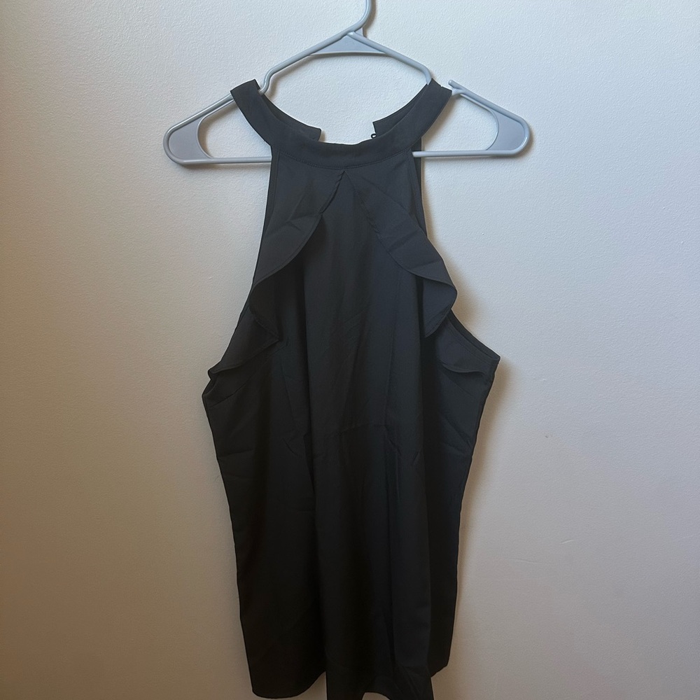Black sleeveless top